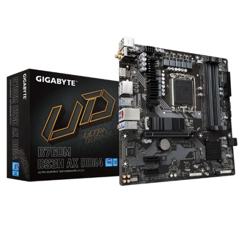 Mainboard Gigabyte B760M DS3H AX DDR4 (Intel B760/ Socket 1700/ M-ATX/ 4 khe ram/ DDR4/ 2.5 Gigabit LAN)