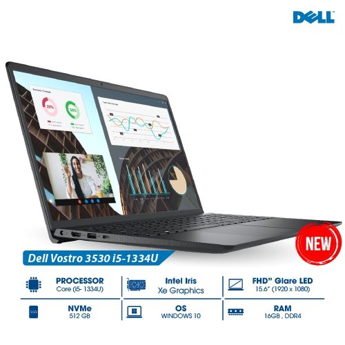Laptop Dell Vostro 3530 (P112F) (i5-1334U/16GB RAM/512GB SSD/15.6 FHD/Dos/Đen)