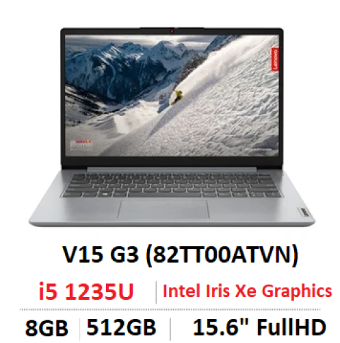 Laptop Lenovo V15 G3 (82TT00ATVN) (i5 1235U/8GB RAM/512GB SSD/15.6 FHD/Win11/Xám)