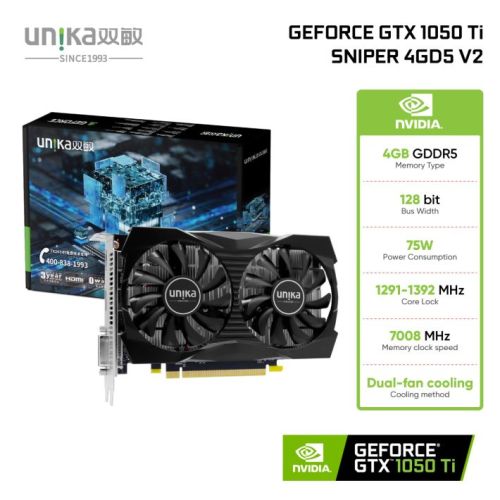 Card màn hình GEFORCE hiệu UNIKA GTX1050Ti SNIPER 4GD5 V2
